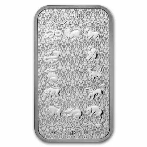 1 oz Silver Bar - 2024 Year of the Dragon (Series 2)