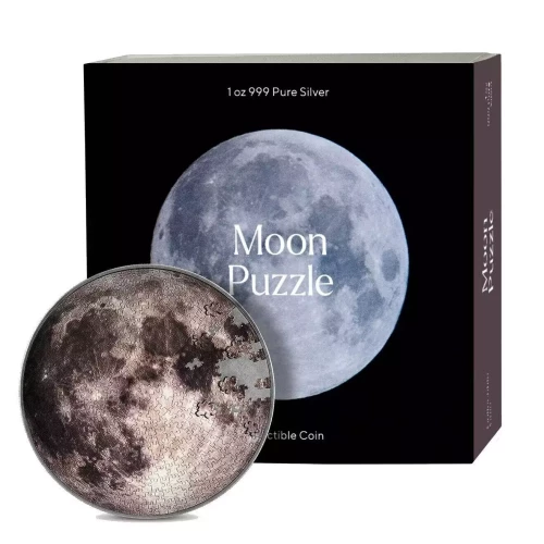 2023 MOON Puzzle Coin 1 oz. Silver & 4.5 oz Copper (3)
