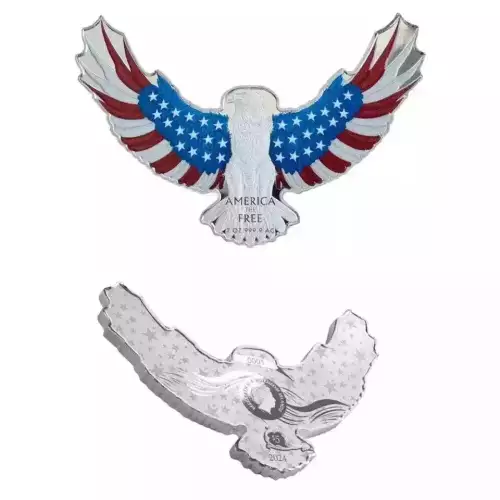 America the Free Bald Eagle 2 OZ .9999 Fine Silver