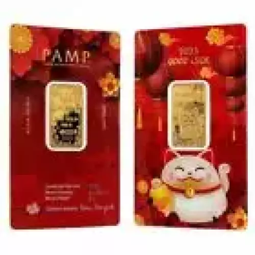 PAMP Suisse Good Luck 5 Grams Pure Gold Bar (In Assay) (5)
